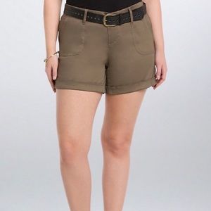 Brown Sateen Shorts